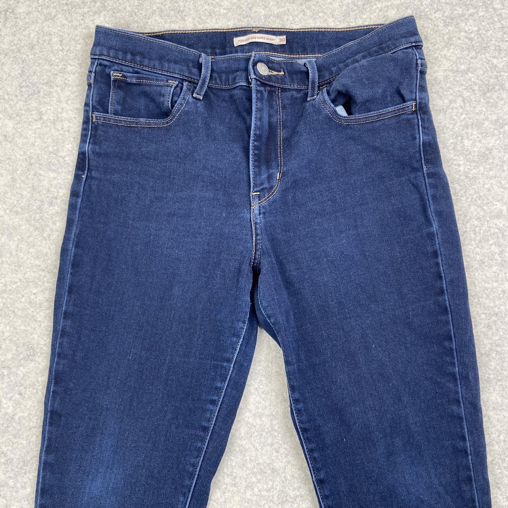 Levi's 720 High Rise Super Skinny Jeans Womens 30 (30x28) Blue Denim Stretch